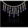 Image 2 : 14KT White Gold 6.02ctw Tanzanite and Diamond Necklace