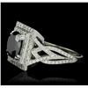 Image 2 : 14KT White Gold 3.94ctw Black Diamond Ring