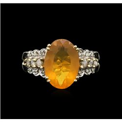 3.59ct Opal and Diamond Ring - 14KT Yellow and White Gold