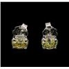 Image 1 : 1.21ctw Yellow Diamond Stud Earrings - 14KT White Gold