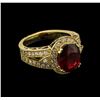 Image 2 : 5.03ct Ruby and Diamond Ring - 14KT Yellow Gold