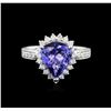 Image 1 : 14KT White Gold 2.43ct Tanzanite and Diamond Ring