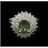 Image 1 : 2.21ct Alexandrite and Diamond Ring - 18KT White Gold