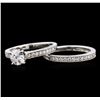 Image 3 : 1.15ctw Diamond Wedding Ring Set - 14KT White Gold
