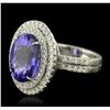 Image 2 : 14KT White Gold 8.01ct Tanzanite and Diamond Ring