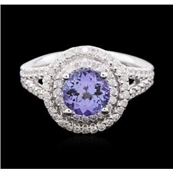 14KT White Gold 1.43ct Tanzanite and Diamond Ring