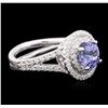 Image 2 : 14KT White Gold 1.43ct Tanzanite and Diamond Ring