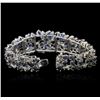 Image 3 : 14KT White Gold 35.00ctw Sapphire and Diamond Bracelet