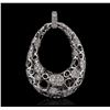 Image 1 : 14KT White Gold 0.46ctw Diamond Pendant With Chain