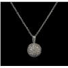 Image 1 : 1.40ctw Diamond Pendant With Chain - 14KT White Gold