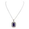 Image 2 : 14KT White Gold GIA Certified 16.65ct Tanzanite and Diamond Pendant With Chain