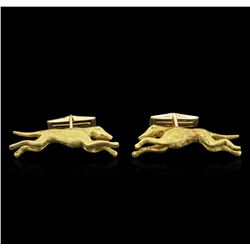 18-14KT Yellow Gold Greyhound Cufflinks