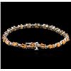 Image 2 : 14KT White Gold 6.60ctw Spessartite and Diamond Bracelet