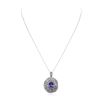 Image 1 : 14KT White Gold 2.27ct Tanzanite and Diamond Pendant With Chain