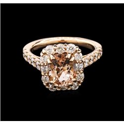 1.98ct Morganite and Diamond Ring - 14KT Rose Gold