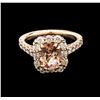 Image 1 : 1.98ct Morganite and Diamond Ring - 14KT Rose Gold