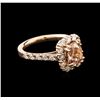 Image 2 : 1.98ct Morganite and Diamond Ring - 14KT Rose Gold