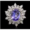 Image 1 : 14KT White Gold 3.07ct Tanzanite and Diamond Ring