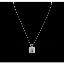 0.32ct Diamond Pendant With Chain - 18KT Two-Tone Gold