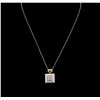 Image 1 : 0.32ct Diamond Pendant With Chain - 18KT Two-Tone Gold