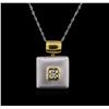 Image 2 : 0.32ct Diamond Pendant With Chain - 18KT Two-Tone Gold