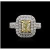 Image 1 : 18KT Two-Tone Gold 2.35ctw Fancy Yellow Diamond Ring