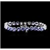 Image 2 : 14KT White Gold 9.20ctw Tanzanite and Diamond Bracelet