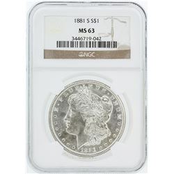 1881 NGC MS63 Morgan Silver Dollar