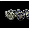 Image 2 : 14KT White Gold 21.00ctw Sapphire and Diamond Bracelet