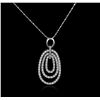 Image 1 : 14KT White Gold 1.30ctw Diamond Pendant With Chain