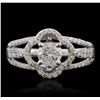 Image 1 : 14KT White Gold 0.97ctw Diamond Ring