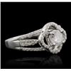 Image 2 : 14KT White Gold 0.97ctw Diamond Ring