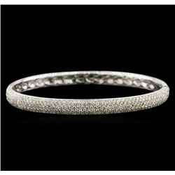 4.21ctw Diamond Bangle Bracelet - 14KT White Gold