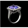 Image 3 : 5.18ct Tanzanite and Diamond Ring - 14KT White Gold