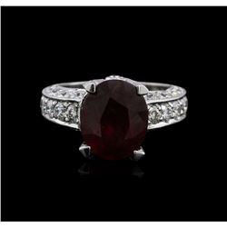 18KT White Gold 4.87ct Ruby and Diamond Ring