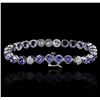 Image 2 : 14KT White Gold 9.20ctw Tanzanite and Diamond Bracelet