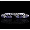Image 3 : 14KT White Gold 9.20ctw Tanzanite and Diamond Bracelet