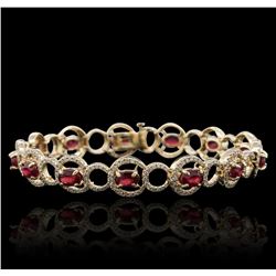 14KT Yellow Gold 6.24ctw Ruby and Diamond Bracelet