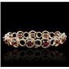 Image 2 : 14KT Yellow Gold 6.24ctw Ruby and Diamond Bracelet