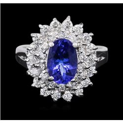 14KT White Gold 1.65ct Tanzanite and Diamond Ring