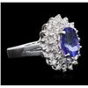 Image 2 : 14KT White Gold 1.65ct Tanzanite and Diamond Ring