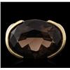 Image 1 : 14KT Yellow Gold 20.17ct Smokey Quartz and Diamond Ring