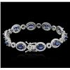 Image 2 : 14KT White Gold 8.85ctw Sapphire and Diamond Bracelet
