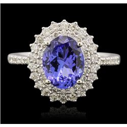 14KT White Gold 1.92ct Tanzanite and Diamond Ring