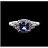 Image 1 : 14KT White Gold 1.34ct Tanzanite and Diamond Ring