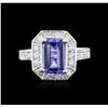 Image 1 : 14KT White Gold 2.41ct Tanzanite and Diamond Ring