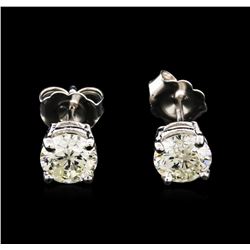 1.42ctw Diamond Stud Earrings - 14KT White Gold