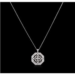 1.58ctw Diamond Pendant With Chain - 14KT White Gold