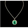 Image 1 : 18KT Yellow Gold GIA Certified 49.47ct Emerald and Diamond Necklace