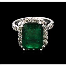 4.80ct Emerald and Diamond Ring - 14KT White Gold